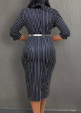 Professional Stripes Office Midi