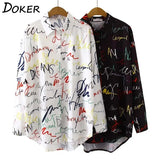 Print Blouse Women Autumn Turn-down Collar Long Sleeve Plus Size Office Elegant Ladies Shirts Casual Tops And