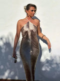 Fashion Tuxedo After Hanging Neck Dress