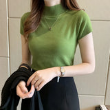 Casual Women Korean Tops Blusas Mujer De Moda Spring Summer Women New Solid Slim Turtleneck Blouse Blusas Clothing