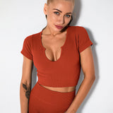 Tops Sexy Crop Vest Women Sport Solid Harajuku Korean Female Off Shoulder Knitted Khaki Brown Summer Women Crop