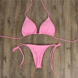 Neck With Bikini Sexy Swimsuit Lady Split Strap Adjustable Multi-Color Swimsuit