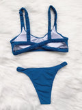Solid Color Two-piece Sexy Cross Bikini