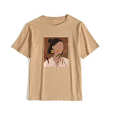 Aesthetic Printed Short Sleeve T Shirts Women 2021 Summer Chic Fashion Loose Tees Gothic Graphic Casual Female