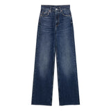 Classic Water Wash Jeans 2025 Spring High-Rise Straight Slack Trousers