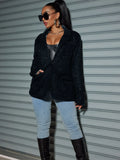 Style Commuter Cardigan Lapel Long Sleeves Shiny Large Size Casual Suit Jacket-Outfit