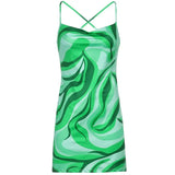 Hollow Out Goth New Dress Women Striped V Neck Sexy Mini Dresses Dark Academia Aesthetic 90s Cute Kawaii
