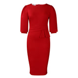 Women's 2025 Summer New Round Collar Folded Temperament Fashion OL Tongle Pencil Skirt