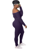 Sexy Off Shoulder Knit Top And Leggings 2 Piece