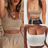 Summer Camis Tanks Tops Sleeveless Cotton Bustier Unpadded Bandeau Bra Vest Crop Top Seamless