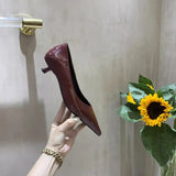 Women Naked Small Heels Fine Heel Sharp French Gentle Dress Low Heds And Light Mouth Four Seasons Single