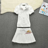 Hooded Cotton Tops and Mini Skirt Set Letter Patterned Tracksuit 2 piece set women Casual Sweat Suits for Girls