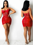 Sequins Straps Wrap Mini Party