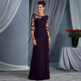 Spring And Summer Wish New Explosive Long Lace Perspective Round-Neck Sleeve Dress