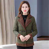 Autumn Winter Women Short Cotton Parka lambswool collar Cotton clothing Warm Jacket Plus size Female Wadded Outerwear