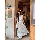Unique Design Feel Beautiful Flowers Tight Waist Skirt Women's Summer Small Fashion A-Word