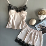 2019 Hanging Pyjamas Women's Summer Sexy Ice Wire Two-Piece Set With Silk Shorts Gathering Big-Size Thin