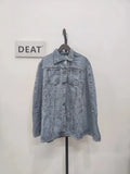 Women's Denim Coat Sleeveless Hollow Out Single Breasted Patchwork Solid Color Jackets 2024 Summer New Fashion 29L2051-Outfit