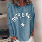 New Autumn And Winter Women's T-Shirt 2023 Is A Hot Seller Of Printed Diamond-Encrusted Round Collar Long-Sleeved Sweaters-Outfit