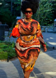 Plus Size Casual Print Long Sleeve Long