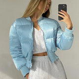 Thick Stand Collar Women Parkas 2021 Winter Female Outerwear Streetwear Warm Pocket Ladies Coat Zipper Warm Jacket