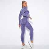 Women Fitness Sets Female Sport Gym Suits Wear Running Clothes Women Workout Sport Suit Long Sleeve Crop Top