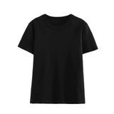 And White Foundation Shirt T-Shirt 2025 Summer Short-Sleeved Round Collared Women's