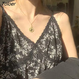 Women Sexy Black Lace Floral Mid-calf Lady Sundress Elegant Holiday Party Sleeveless French Summer Thin Fairy Trendy