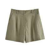 Autumn Style New Style Tooling Style Solid Color Slim Vest Shorts Leisure Suit-Outfit