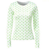 Summer Women'S Designer Moon Print T Shirt Lady Round Neck Long Sleeves Ice Silk Top Women Underwear Clothing