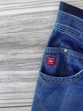 Shorts, Y2K Pants, Harajuku, Hip-Hop, Lucky Seven, Vintage Blue Baggy Jeans-Outfit