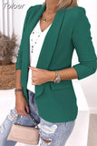 Casual Fashion Lapel Coat Long Sleeve Elegant Temperament Korean Style Office Blazers Tops Spring Autumn Solid