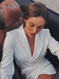 Autumn 2022 Wrap Mini Dress for Women Fashion Outfits Long Sleeve Tie Up Party Club Dresses Vestido