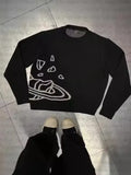 Street Y2k Coat Sports Street Hip-Hop Leisure Color Impact Style Knitted Couple Sweaters Wear Fashion-Outfit
