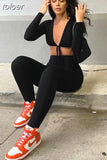 Summer Winter Sexy Black Womens Jumpsuit 2023 White Black Bandage Long Sleeve Bodycon Jumpsuits One Piece Outfits