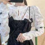 Kawaii Two Piece Set Women Korean Fashion Sweet Party Mini Dress Suits Female Lace Blouse + Floral Print Strap Dress