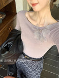Xixi Autumn 2025 New White Standard Elegant Slanted-Sleeve-Sleeve Jacket Sweater
