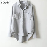 Spring Turn-down Collar Solid Women Shirt Oversized Long Sleeve Women Blouses Casual Pockets Female Shirts Tops Blusas