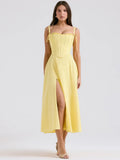 New Solid Color Sexy Tective Dress Body Shaped Fish Bone Tie Sling Small Top Suit