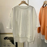 Women Asymmetrical Loose Sexy Ladies Tops Harajuku Cozy Fashion All-match Simple Korean Style Students Ulzzang Chic