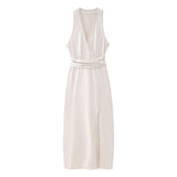 New Translucent V-Collar Dress 7969027-Outfit