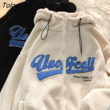 Vintage Hoodie Women Polar Fleece Female Winter Original Niche Thickened Padded Couple Sweater Tide Sweatshirt