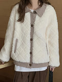 Beige Fleece Button Fly Long Sleeves School