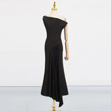 Temperament Famous Wind Dress Woman 2025 Spring New Fold Design Feeling Slim Thin White Evening