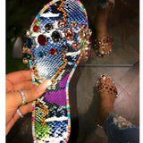 Slippers Women Summer Sandals Fashion Bling Candy Color Flip Flops Beach Diamond Flat Slippers Outdoor Slide