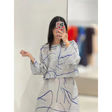 Spring And Summer New Three House Folded Skirt Loose Size One-Step Skirt Showing Thin And Yangy