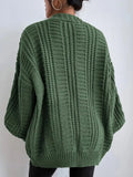 V-Neck Solid-Colored Open-Shirt Autumn And Winter Lazy Lantern Sleeve Loose Single-Caught Sweater Coat