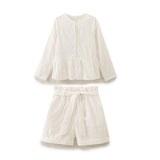 New Long-Sleeved Skirt Shirt 3046352 Lace-Up Shorts 3046252-Outfit
