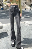 Slim Fit High Stretch Jeans 2023 Spring New Chic Korean Women's Loose Wide Leg Flare Pants Hot Y2k Lifting Buttocks