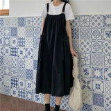 Women Sleeveless Suspender Baggy Japanese Plus Size 2XL Student Kawaii Casual All-match Fashion Ulzzang Summer Midi